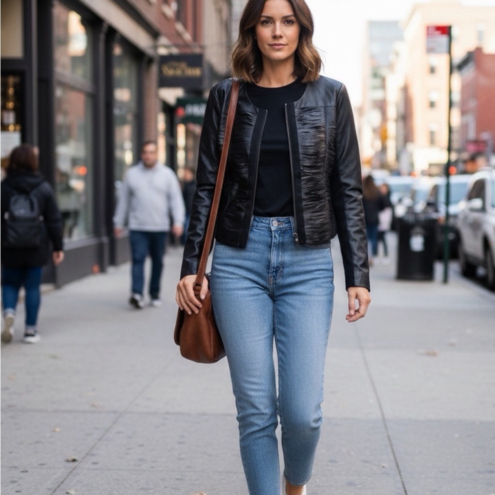 Guess Faux Luxurious Leather Jacket Size‎ Med